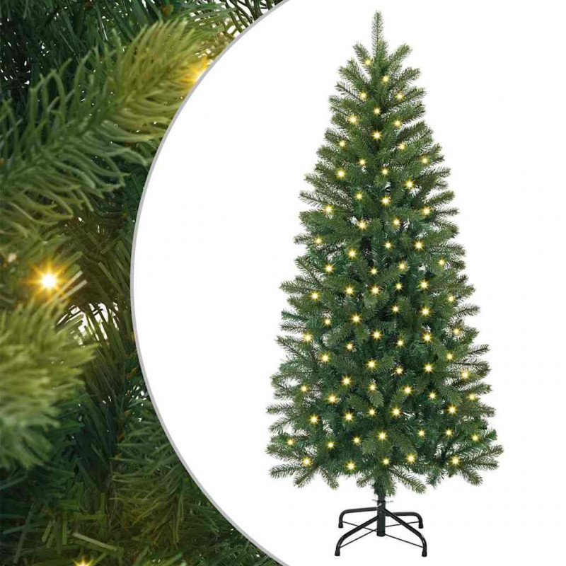 Sztuczna choinka z 150 diodami LED Zielony 120 cm PE i PVC