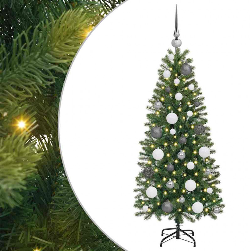 Sztuczna choinka z 150 diodami LED Zielony 120 cm PE i PVC