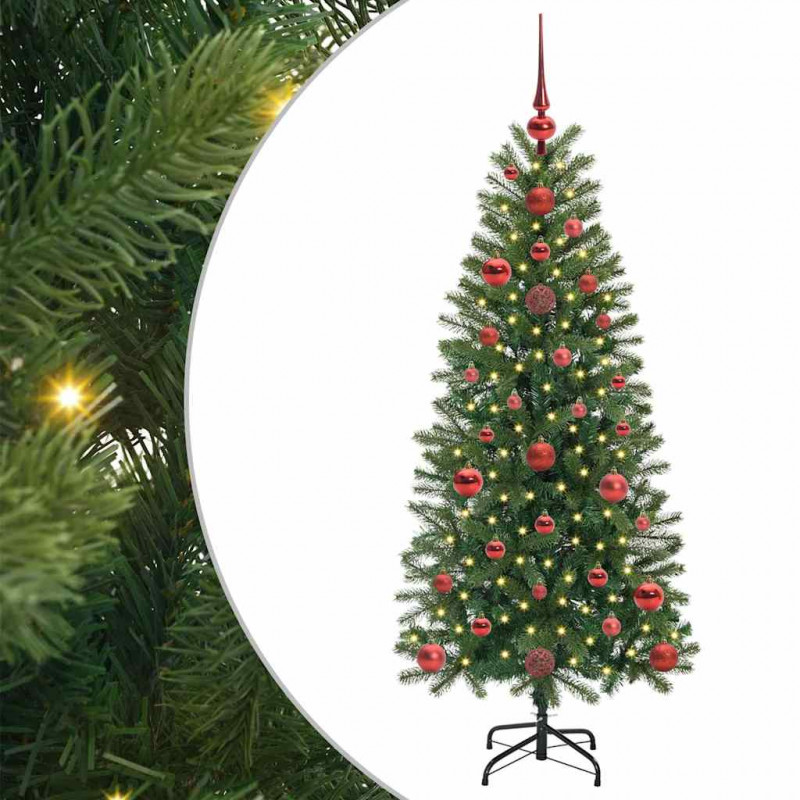 Sztuczna choinka z 150 diodami LED Zielony 120 cm PE i PVC