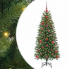 Sztuczna choinka z 150 diodami LED Zielony 120 cm PE i PVC