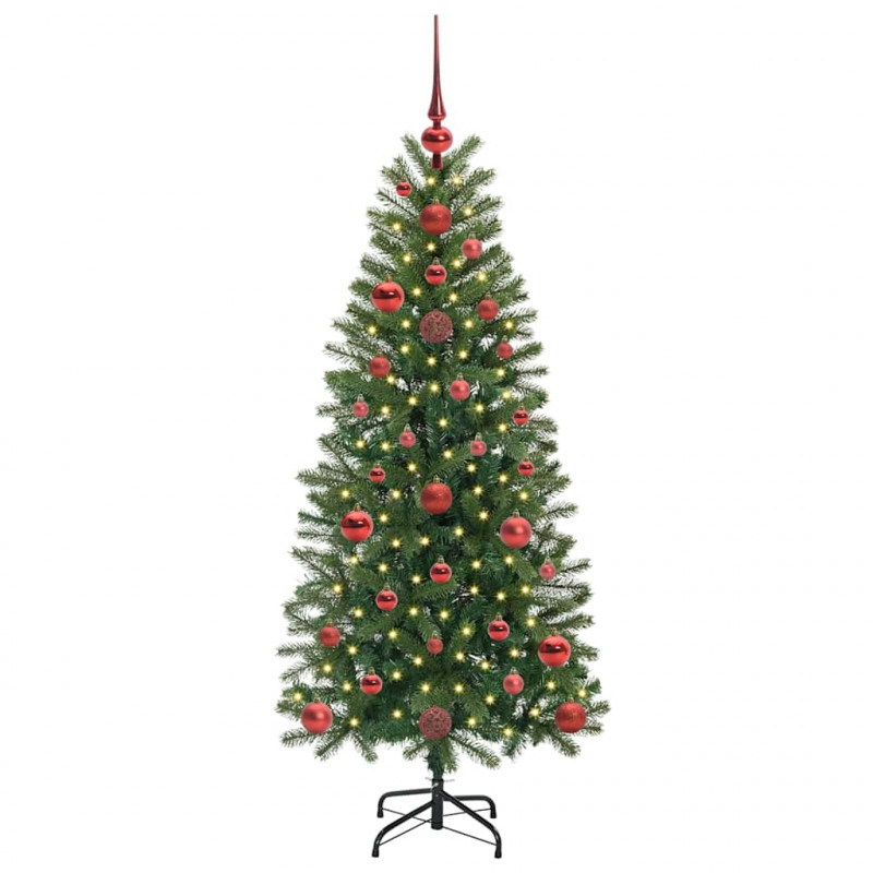Sztuczna choinka z 150 diodami LED Zielony 120 cm PE i PVC