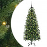Sztuczna choinka z 150 diodami LED Zielony 120 cm PE i PVC