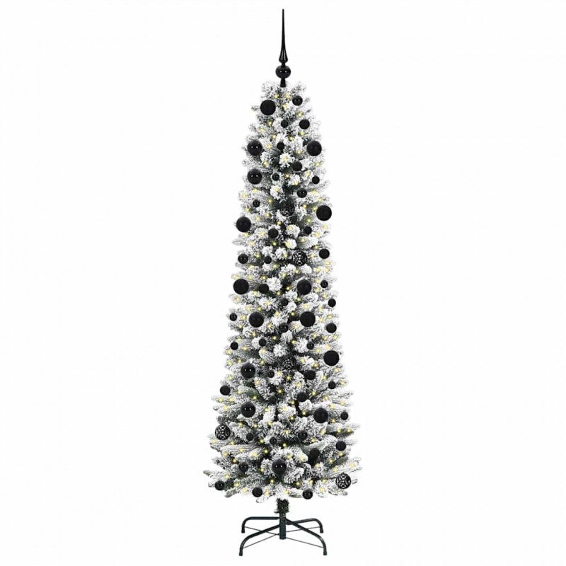 Sztuczna choinka z podstawą Biały 210 cm PVC, Metal i Plastik