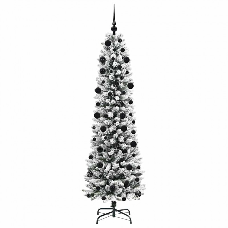 Sztuczna choinka z podstawą Biały 210 cm PVC, Metal i Plastik