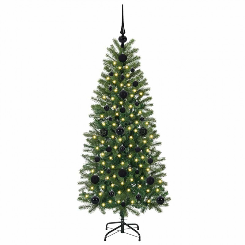 Sztuczna choinka z 150 diodami LED Zielony 120 cm PE i PVC
