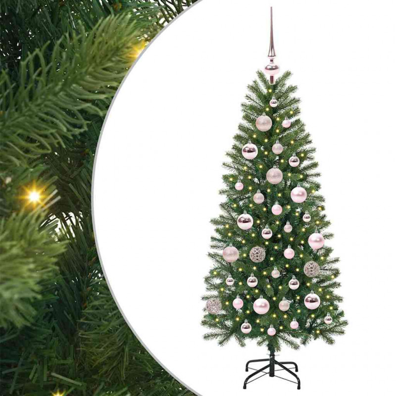 Sztuczna choinka z 150 diodami LED Zielony 120 cm PE i PVC