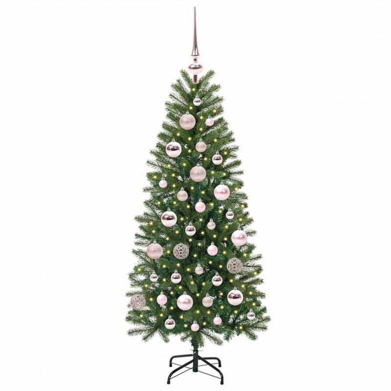 Sztuczna choinka z 150 diodami LED Zielony 120 cm PE i PVC