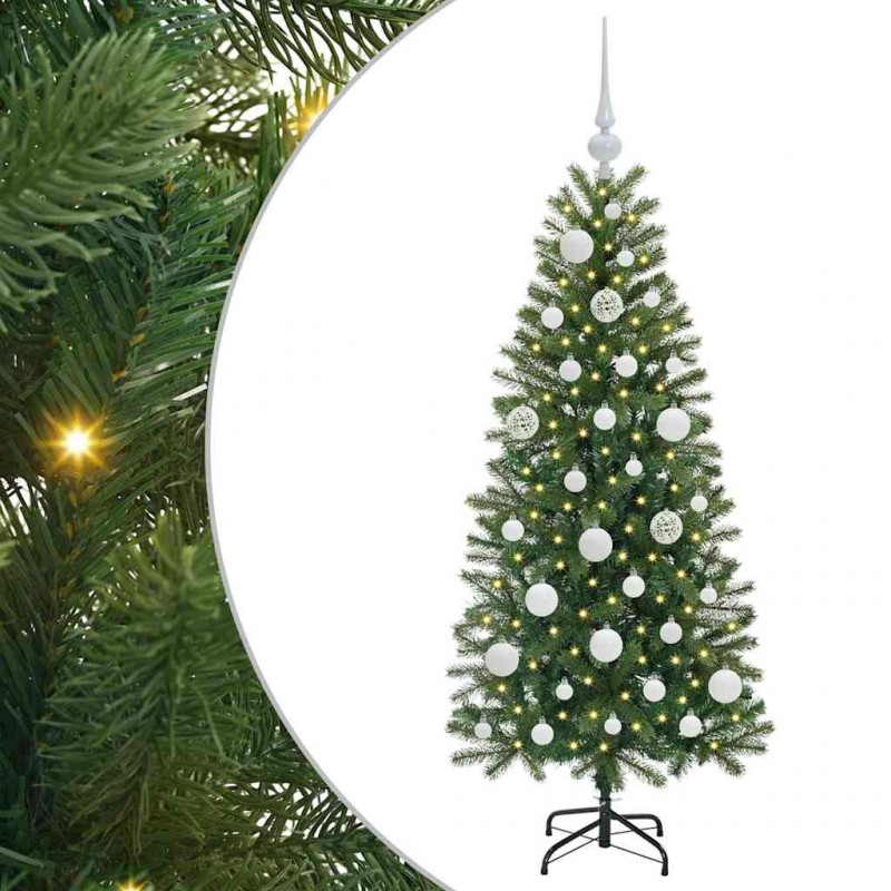 Sztuczna choinka z 150 diodami LED Zielony 120 cm PE i PVC