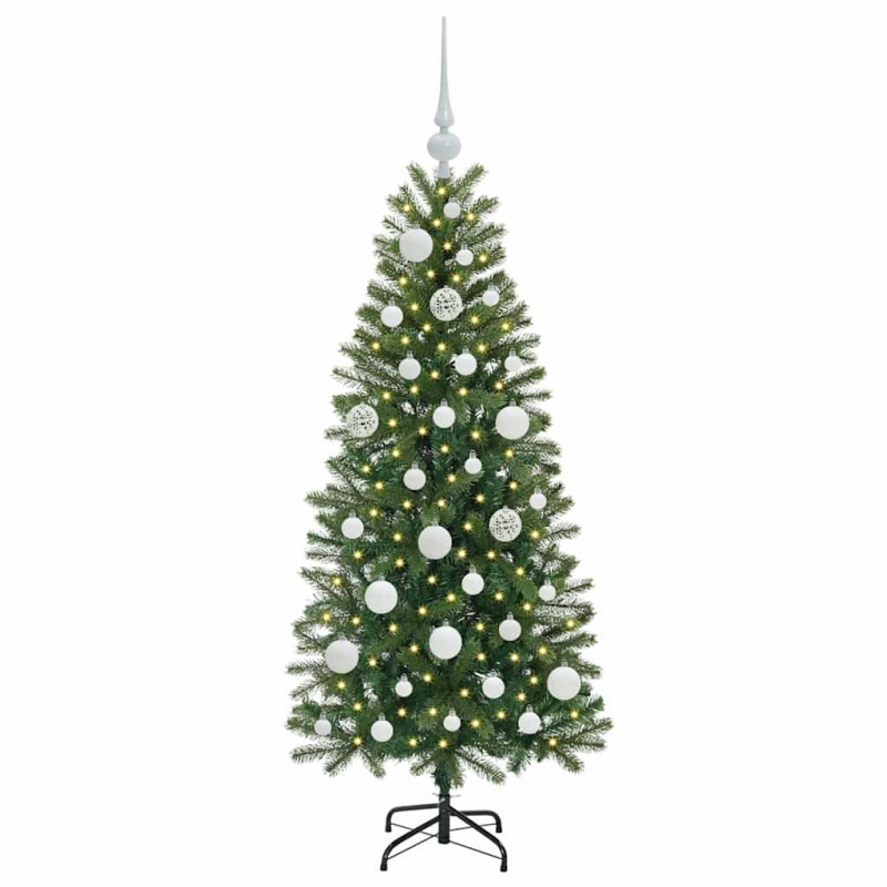 Sztuczna choinka z 150 diodami LED Zielony 120 cm PE i PVC
