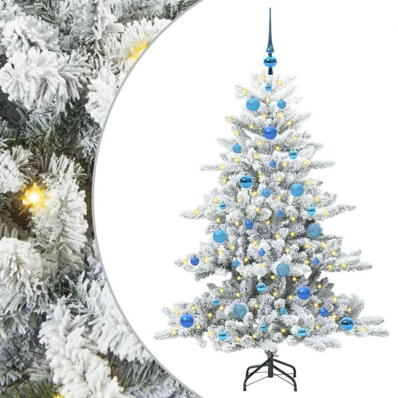 Sztuczna choinka z zawiasami z podstawą Biały 150 cm PVC i stal