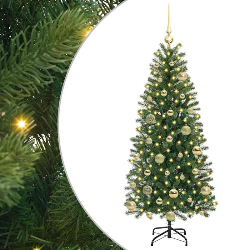 Sztuczna choinka z 150 diodami LED Zielony 120 cm PE i PVC