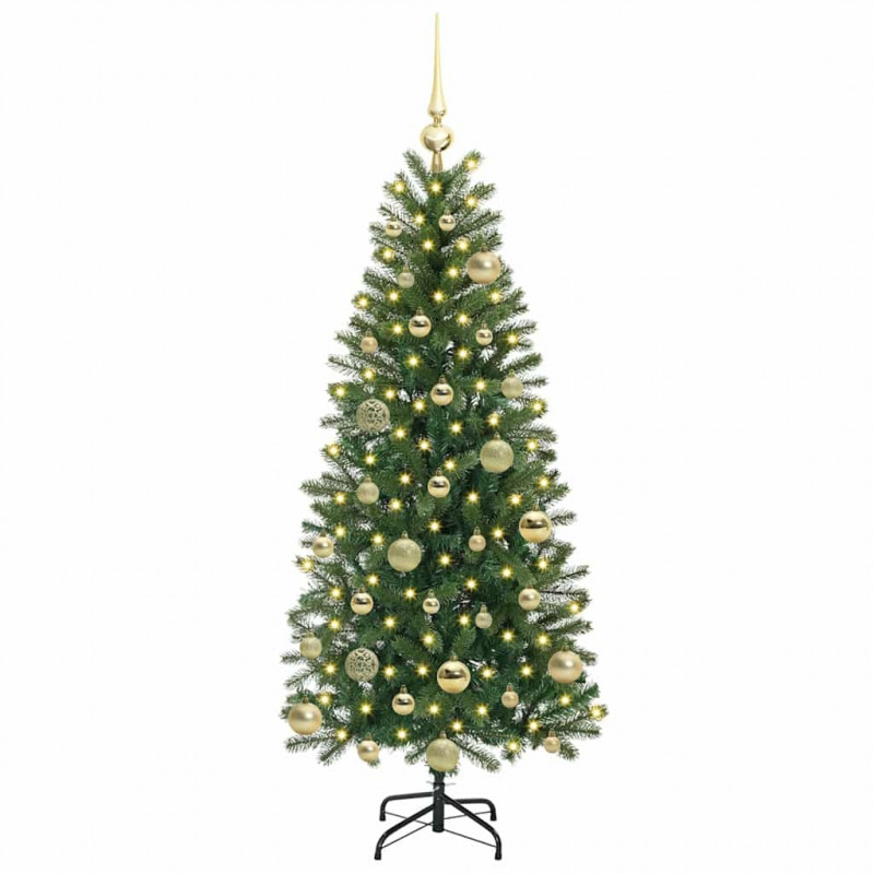 Sztuczna choinka z 150 diodami LED Zielony 120 cm PE i PVC