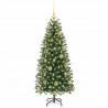 Sztuczna choinka z 150 diodami LED Zielony 120 cm PE i PVC