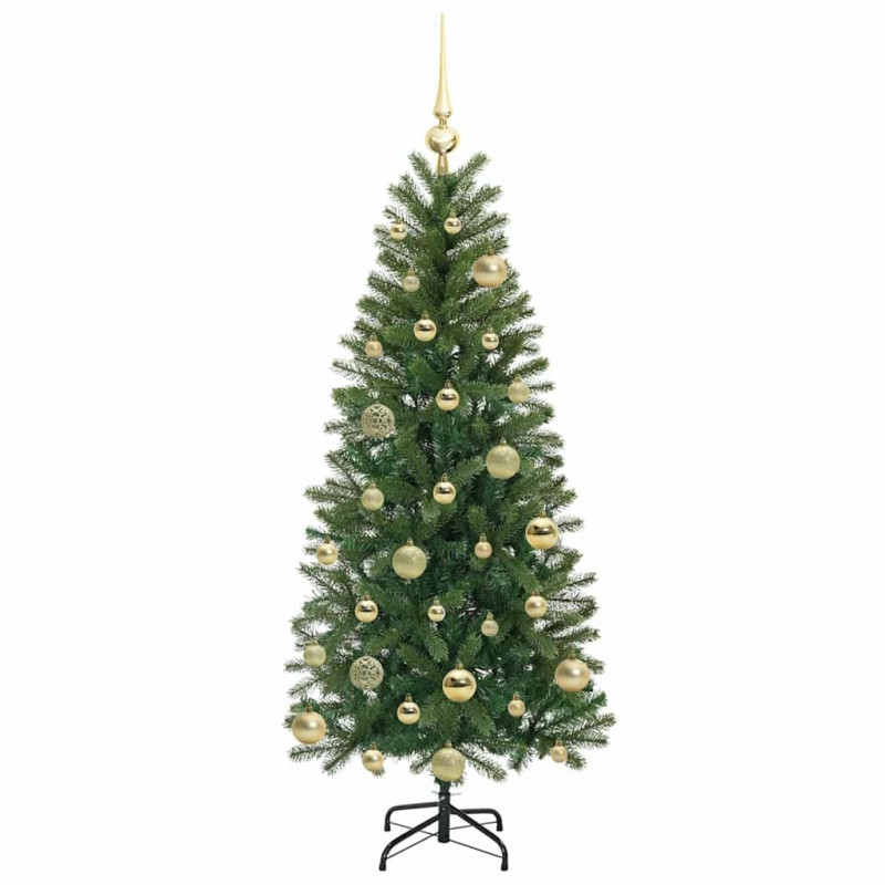 Sztuczna choinka z 150 diodami LED Zielony 120 cm PE i PVC