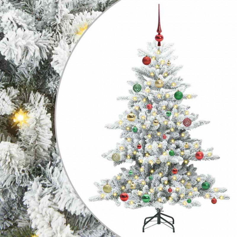 Sztuczna choinka z zawiasami z podstawą Biały 150 cm PVC i stal