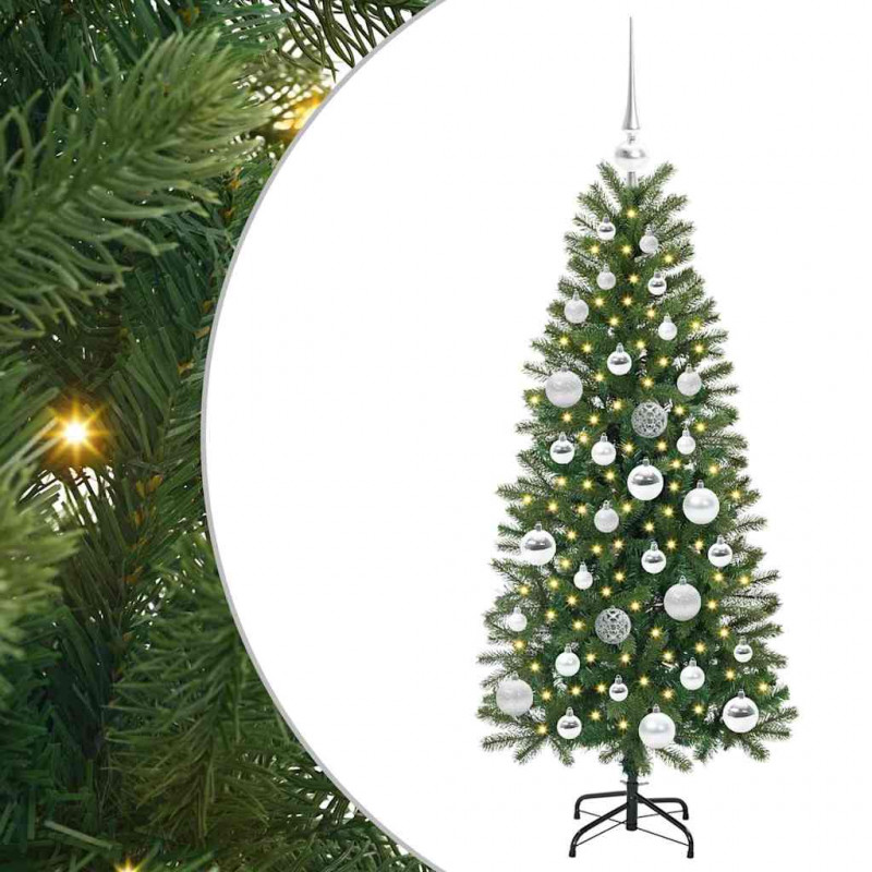 Sztuczna choinka z 150 diodami LED Zielony 120 cm PE i PVC