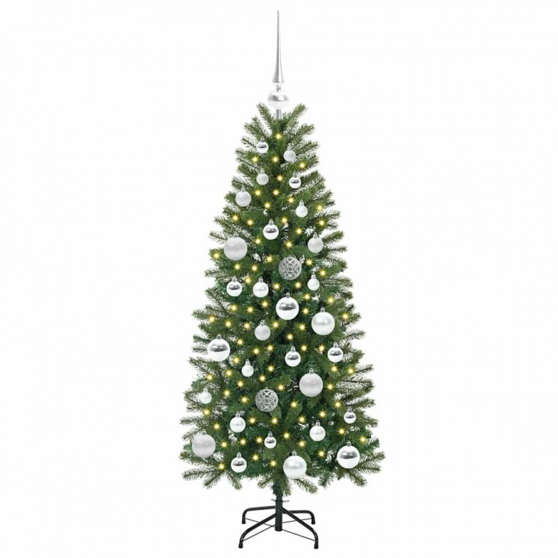Sztuczna choinka z 150 diodami LED Zielony 120 cm PE i PVC