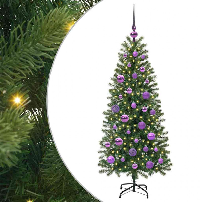 Sztuczna choinka z 150 diodami LED Zielony 120 cm PE i PVC