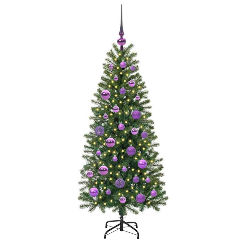 Sztuczna choinka z 150 diodami LED Zielony 120 cm PE i PVC