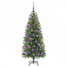 Sztuczna choinka z 150 diodami LED Zielony 120 cm PE i PVC