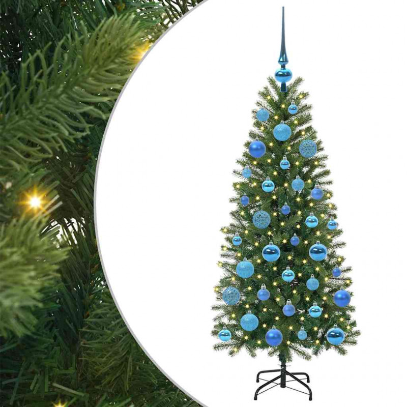Sztuczna choinka z 150 diodami LED Zielony 120 cm PE i PVC