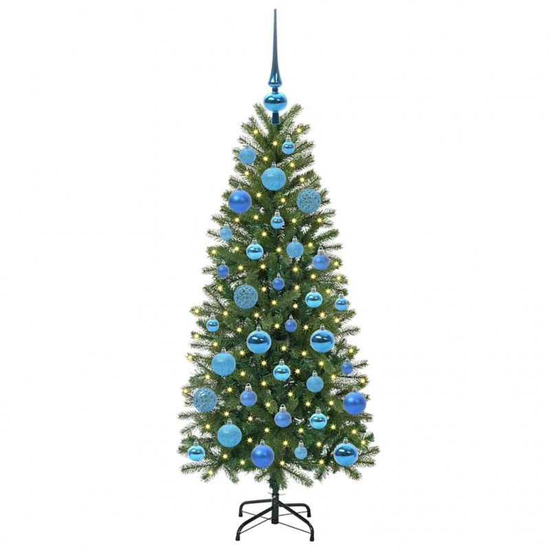 Sztuczna choinka z 150 diodami LED Zielony 120 cm PE i PVC