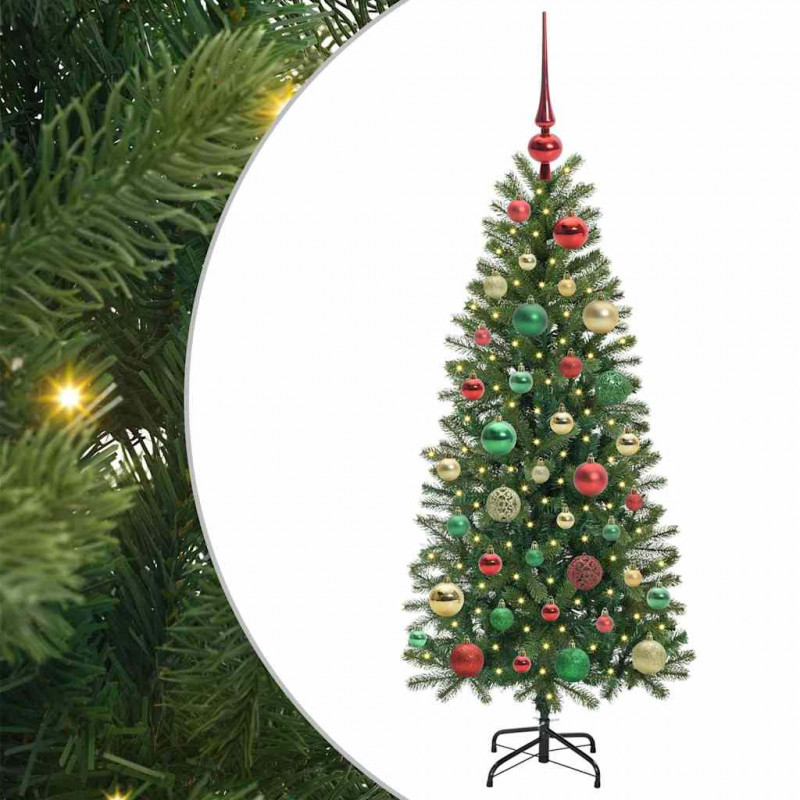 Sztuczna choinka z 150 diodami LED Zielony 120 cm PE i PVC