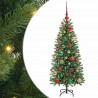 Sztuczna choinka z 150 diodami LED Zielony 120 cm PE i PVC
