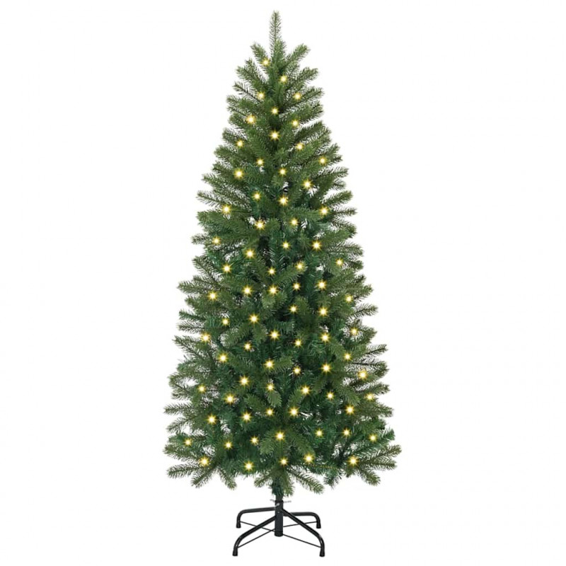 Sztuczna choinka z 150 diodami LED Zielony 150 cm PE i PVC