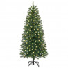 Sztuczna choinka z 150 diodami LED Zielony 150 cm PE i PVC
