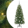 Sztuczna choinka z 150 diodami LED Zielony 150 cm PE i PVC