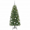 Sztuczna choinka z 150 diodami LED Zielony 150 cm PE i PVC