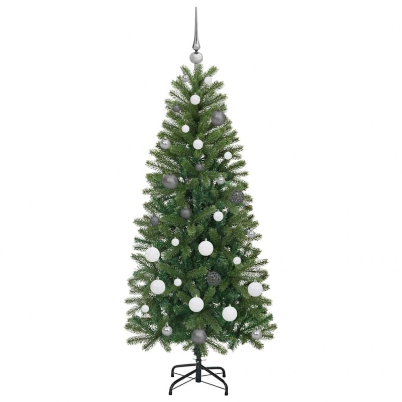 Sztuczna choinka z 150 diodami LED Zielony 150 cm PE i PVC