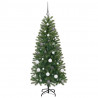 Sztuczna choinka z 150 diodami LED Zielony 150 cm PE i PVC