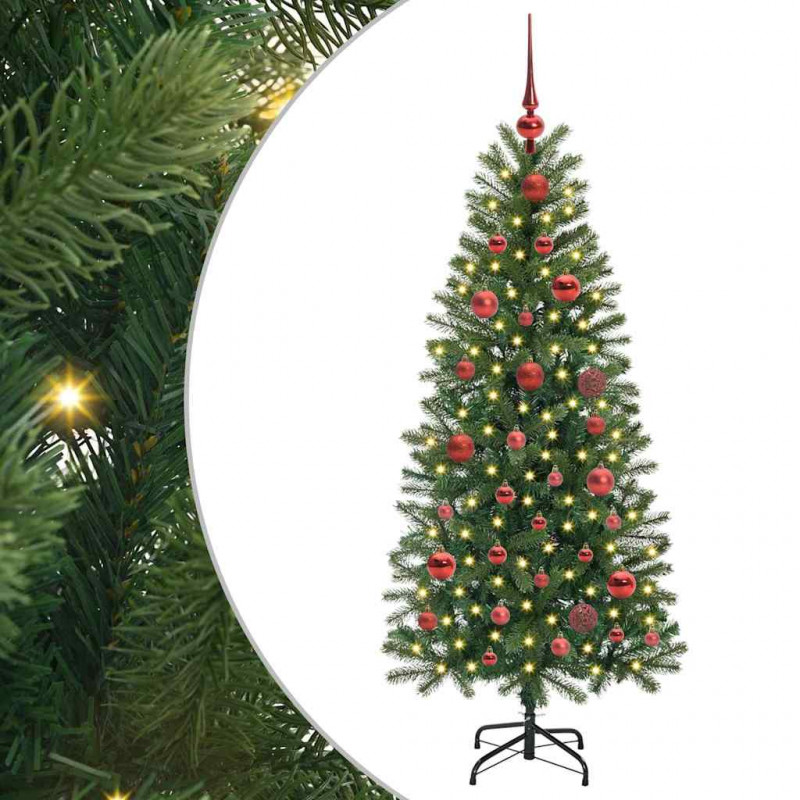 Sztuczna choinka z 150 diodami LED Zielony 150 cm PE i PVC