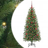 Sztuczna choinka z 150 diodami LED Zielony 150 cm PE i PVC