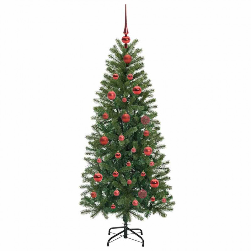 Sztuczna choinka z 150 diodami LED Zielony 150 cm PE i PVC