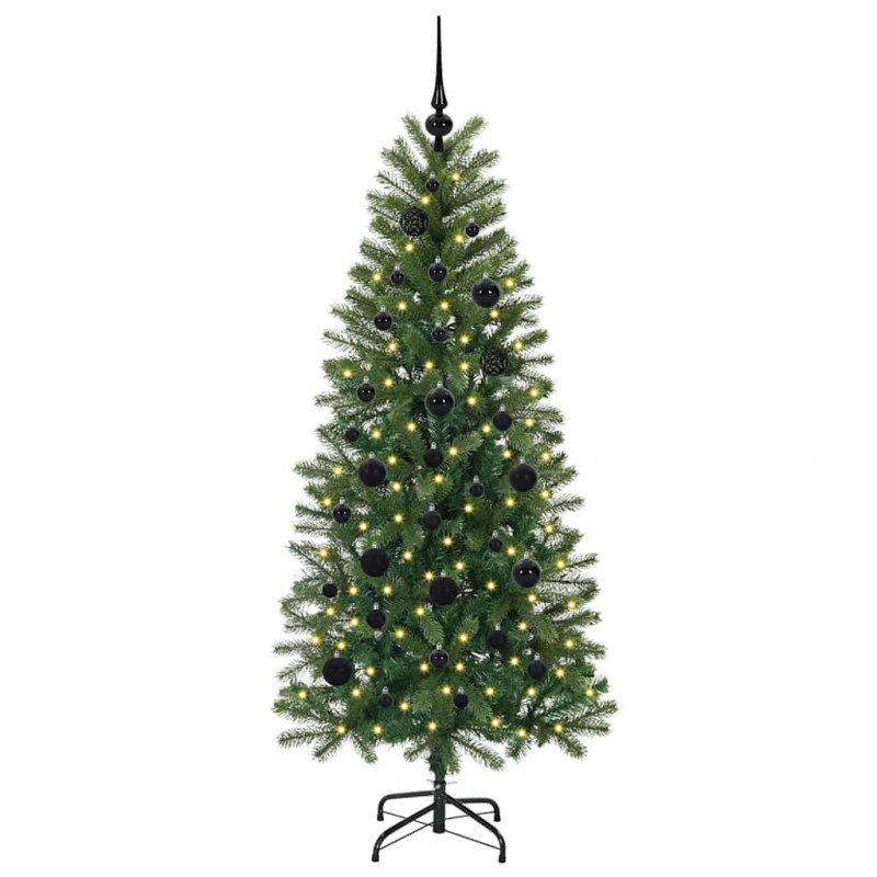 Sztuczna choinka z 150 diodami LED Zielony 150 cm PE i PVC