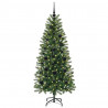 Sztuczna choinka z 150 diodami LED Zielony 150 cm PE i PVC