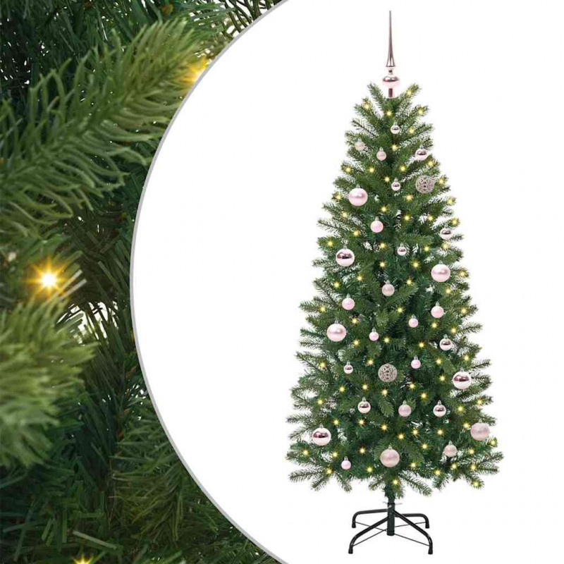 Sztuczna choinka z 150 diodami LED Zielony 150 cm PE i PVC
