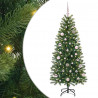 Sztuczna choinka z 150 diodami LED Zielony 150 cm PE i PVC