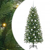 Sztuczna choinka z 150 diodami LED Zielony 150 cm PE i PVC