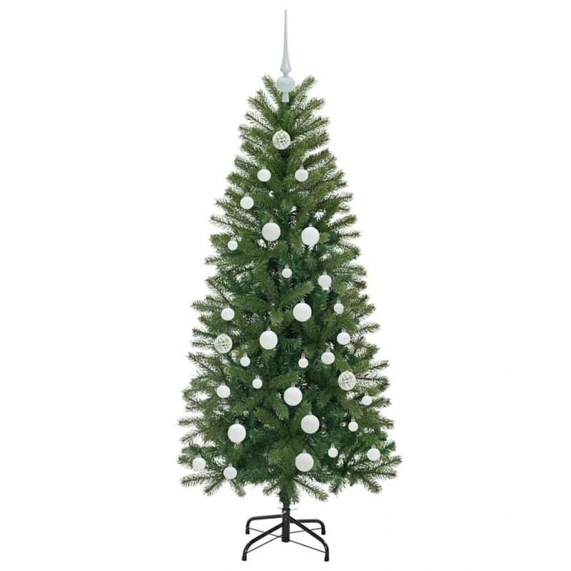 Sztuczna choinka z 150 diodami LED Zielony 150 cm PE i PVC
