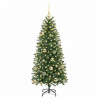 Sztuczna choinka z 150 diodami LED Zielony 150 cm PE i PVC