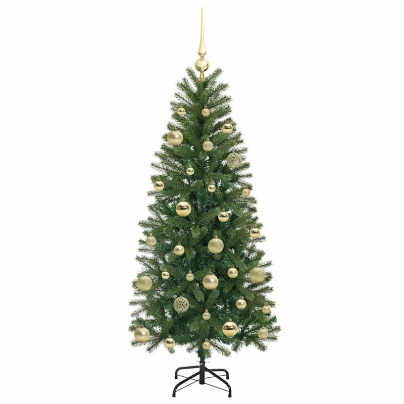 Sztuczna choinka z 150 diodami LED Zielony 150 cm PE i PVC