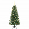Sztuczna choinka z 150 diodami LED Zielony 150 cm PE i PVC