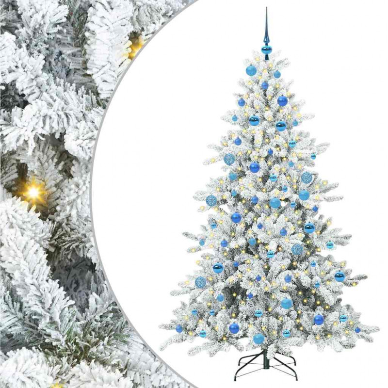 Sztuczna choinka z zawiasami z podstawą Biały 180 cm PVC i stal