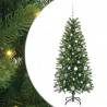 Sztuczna choinka z 150 diodami LED Zielony 150 cm PE i PVC