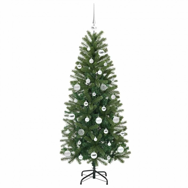 Sztuczna choinka z 150 diodami LED Zielony 150 cm PE i PVC
