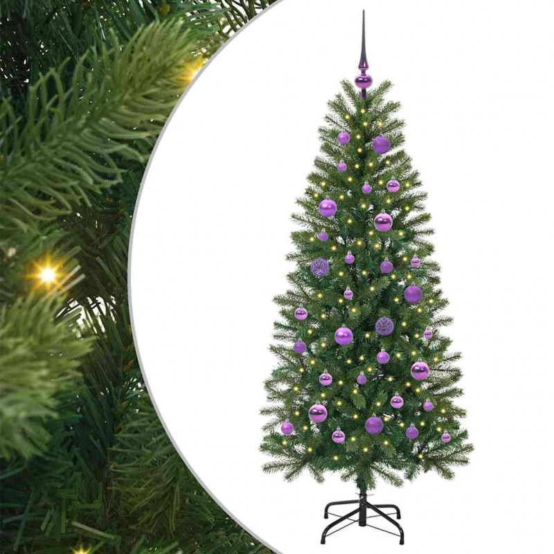 Sztuczna choinka z 150 diodami LED Zielony 150 cm PE i PVC
